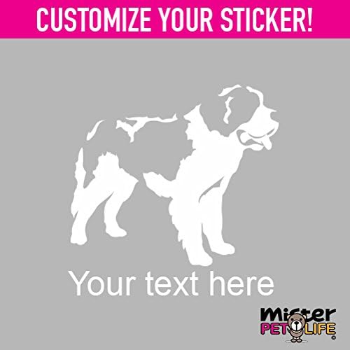 Mister Petlife Personalized Saint Bernard Sticker Vinyl Chose Color Custom Made v2 st. st White