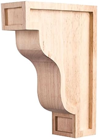 One Pair-Maple Wood-2" x 6" x 8" Waved Arts & Crafts Corbels-# COR16-DMP