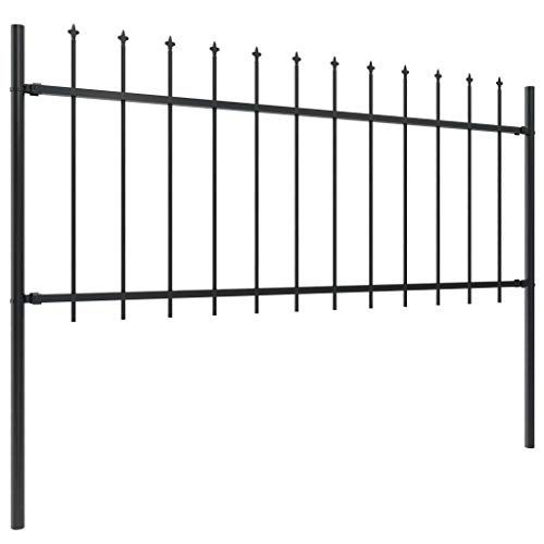 Tidyard Dekorativer Gartenzaun Zaun Schmuckzaun Metallzaun Mit Speerspitzen,Zaun-Sets Gitterzaun Stahlzaun Zaunfeld… – Bild 3