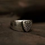 virgin with eagle's wings shield silver ring