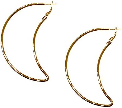 Moon Hoop Earrings (Gold)
