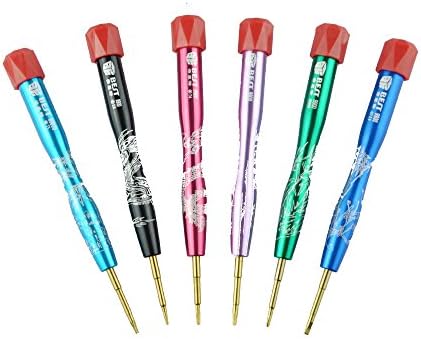 NewSilkRoad 6PCS Precision Magnetic Screwdriver Disassemble Repair Tools Screwdriver Bits Aluminum Handle BST-9900S