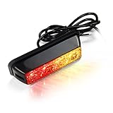 Xprite Red & Amber 4 LED 4 Watt Emergency Vehicle Waterproof Surface Mount Deck Dash Grille Strobe Light Warning Police Light Head with Clear Lens
