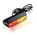 Xprite Red & Amber 4 LED 4 Watt Emergency Vehicle Waterproof Surface Mount Deck Dash Grille Strobe Light Warning Police Light Head with Clear Lens
