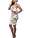 PRETTYGARDEN Women's One Off Shoulder Floral Printed Ruffle Chest Bodycon Midi Dress (Small, Style 2)