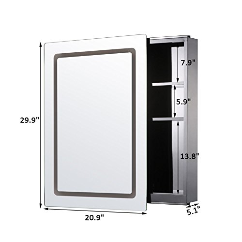 30" LED Illuminated Wall Mirror Medicine Bathroom