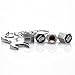 HoneyJar 4Pcs Rabbit Emblem Auto Car Tyre Stems Air Cover Valve Caps + Wrench Keychain Key Ring for VW Volkswagen GTI