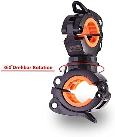 JS Bicycle LED Flashlight Torch Lamp Mount Clamp Stand Holder 360-Degree Rotating Cycling Clip Clamp