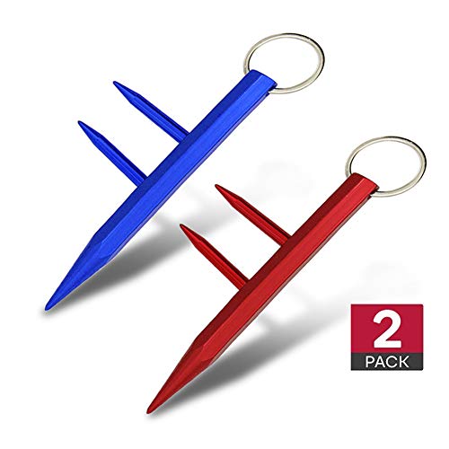 Kaiyuan Dynasty Self Defense Red & Blue Key Chain Weapons Tactiacl Tool Aluminum Safe Chain with Detachable Holder 2PC - Thumbnail 7