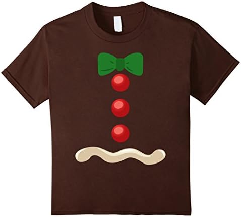Kids Cute Gingerbread Man Funny Merry Christmas Costume T-Shirt 6 Brown
