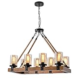 8-Light Farmhouse Chandelier Kitchen Island Light