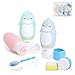 Travel Bottles Sets, ieGeek 9 Pack Travel Toiletry Bottles Silicon Portable for Liquids, Squeezable & Refillable Containers for Cosmetic Body Care, Toothbrush Cup/Cream/Pills Jar In Clear Travel Bag