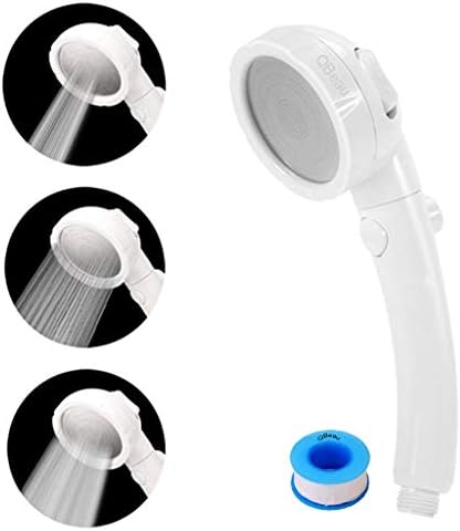 Shower Head, QBeau Handheld Shower 30% Water Saving with 3 Mode and water stop Function (White)