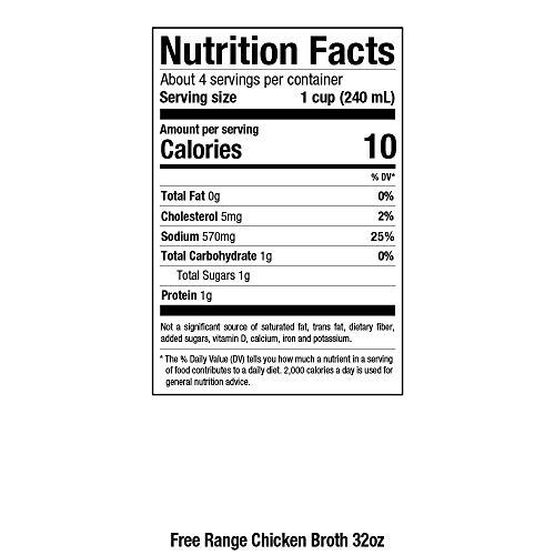 Pacific Foods Free Range Chicken Broth, 32oz, 12-pack