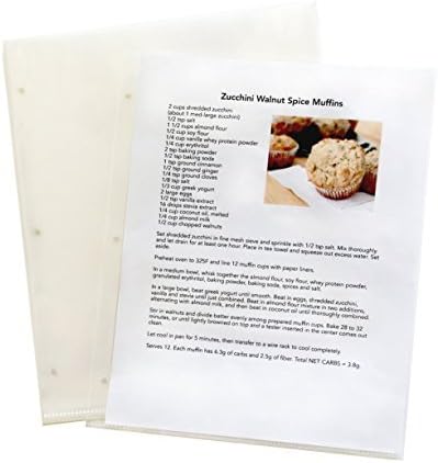 Meadowsweet Kitchens Plastic Full Page Recipe Protectors for 3 ring binders by Meadowsweet Kitchens