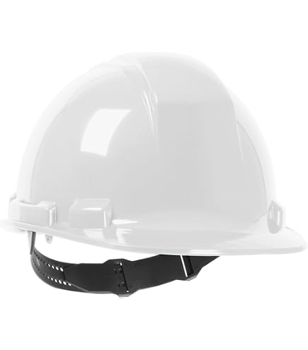 Dynamic Safety HP241/01 Whistler Hard Hat – 4-Point Nylon Suspension, Pin Lock Adjustment, ANSI Type I, White