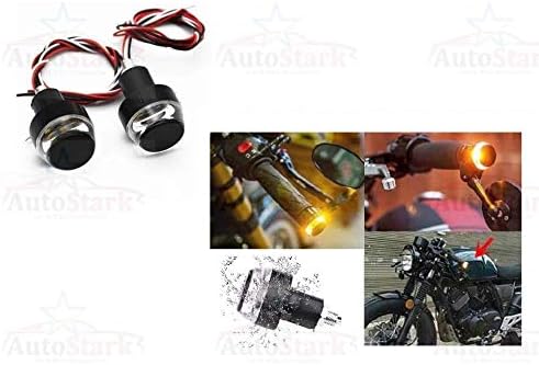 Autostark Bike Handle Bar End LED Blinker Indicator Light Finish (Set of 2) (Yellow & White) for TVS Jupiter
