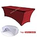 ABCCANOPY 6 ft Spandex Table Cover Open Back Fitted Tablecloth Stretch Washable Tablecover Table Topper for Rectangle Tables Red