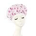 Tiehnom Shower Bath Caps Fashion Design Extra Strong Quality, 100% Water-Proof, Reusable, Elastic Band, One Size Fits All, Pink/Purple/Green, Set of 3