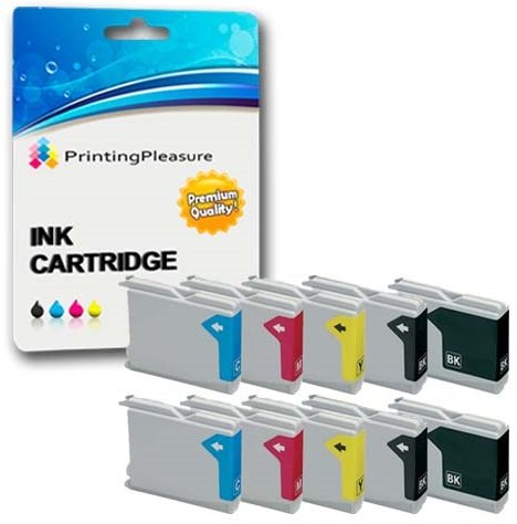 10 (2 SETS + 2 BLACK) Printer Ink Cartridges compatible with DCP-130C 135C 150C 260C 330C 350C 357C 540CN 560CN 770CW Fax-1355 1360 2840C MFC-235C 240C 440CN 465CN 5460CNW | LC1000 LC970
