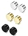 FIBO STEEL 3 Pairs Stainless Steel Round Magnetic Earrings for Men Women No Piercing Clip On Stud Earrings,6MM