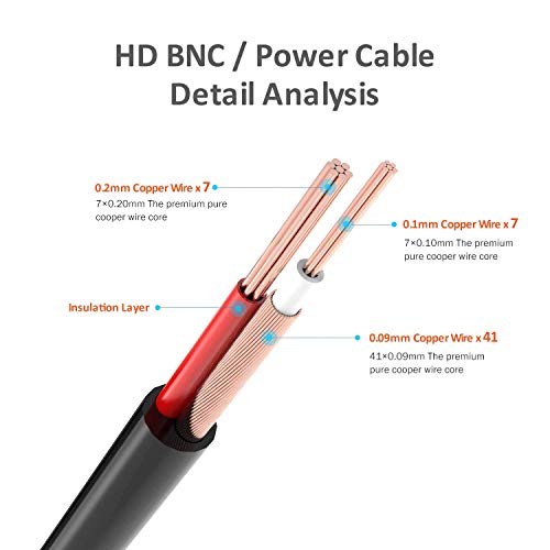 Anlink 4Pack 4K 8MP 5MP 4MP 1080P 100Ft 30 Meters Pre-Made All-in-One BNC Cables for Security Camera System and CCTV Bullet Cameras or Dome Cameras