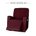 CHUN YI Stretchable Recliner Cover 1 Piece Jacquard Chair Slipcover with Elastic Band, Spandex Sofa Replacement with Side Pocket for Living Room(Wine)
