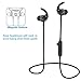 [Upgraded]SYL Bluetooth Headphones With TF SD Card Slot and Clip, Sweatproof MP3 Wireless in Ear Headsets, Bluetooth 4.2 Noise Cancelling Sports Magnetic Earphones with Mic for Gym Running (Black)