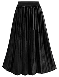 Omoone falda de terciopelo de cintura alta elástica para dama