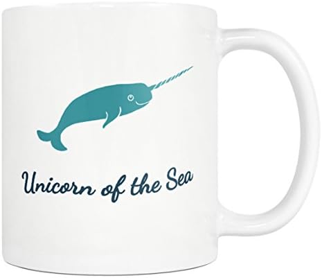 Unicorn Of The Sea Coffee Mug - Narwhal - Nautical 11oz White Tea Cup