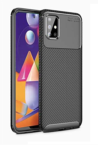 ValueActive Back Case Cover for Samsung M31S Case Cover Carbon Fiber Shock Proof Rugged Armor Slim Drop Tested Back Cove