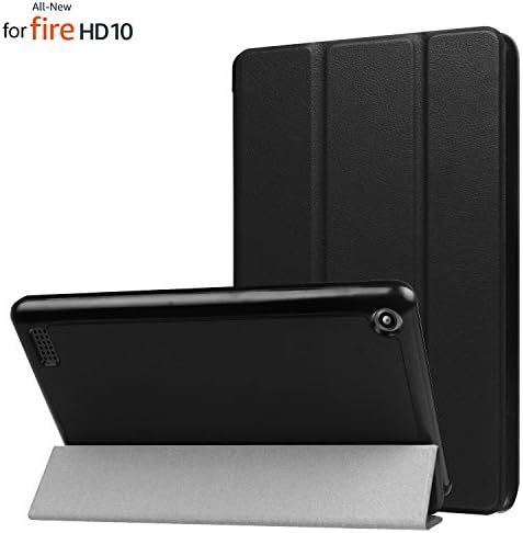 MoCoin All New HD 10 Tablet Case Cover (7th Generation / 2017 Released Only), Ultra Lightweight Protective Slim Smart Cover Stand with Auto Sleep / Wake Feature (Black)