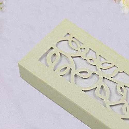 Luweki 1PC Silk Fold hand Fan Elegant Laser-Cut Gift Box Party wedding Gifts (Beige)