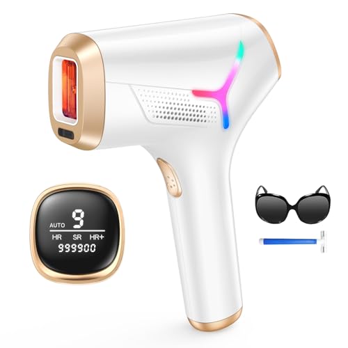 Haarlosy Epilatore Luce Pulsata con Tecnologia IGBT - 3 IN 1 HR/SR/HR+ Epilatore Laser Professionale, 9 Livelli di Energia Regolabile Adatto Depilatore Corpo, Viso, Ascelle, Gambe GLY03