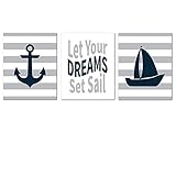 Nautical Nursery Prints for Baby Room Decorations - NO FRAMES OR MATTING