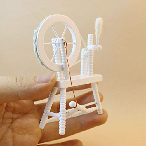 BaSeng Retro Mini Spinning Wheel for 1:12 Doll House Furniture Accessories Random Color 79 cm