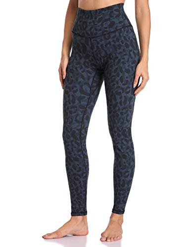 Colorfulkoala Women’s High Waisted Pattern Leggings Full-Length Yoga Pants (XS, Cyan Leopard)