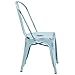 Flash Furniture Commercial Grade Distressed Green-Blue Metal Indoor-Outdoor Stackable Chair