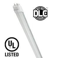 T8 LED Tube Bulb Light Bright 4ft 48", 22W 5000K Kelvin (Daylight), 2,850 Lumens, Ballast Bypass Direct Wire. Fluorescent Replacement, Frosted, DLC, UL, Single Sided Connection, by PrimeLights