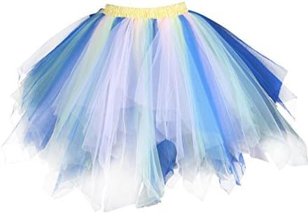 Dresstore Women's Short Vintage Petticoat Skirt Ballet Bubble Tutu Multi-Colored