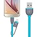Minlu 2 Pack  2-in-1 Retractable Lightning Micro USB Charging Sync Cables for  Iphone, Ipad, Ipod Touch/Nano, Android, Samsung /HTC/Blackberry/ Motorola/Sony/LG,3feet