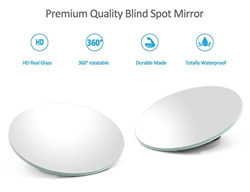 Blind Spot Mirror Frameless LIBERRWAY Wide Angle Mirror Adjustable Convex Rear View Mirror 360°Rotate for All Universal Vehicles Car Stick on Design 2 Pack - Thumbnail 5