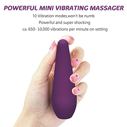 Mini Wand Massager, Hand-Held Cordless Waterproof Mute Vibration Massager, Drip Shaped Magnetic Charging Massager for Gift Perfect Neck Shoulder Back Body Relieves Stress Relaxes