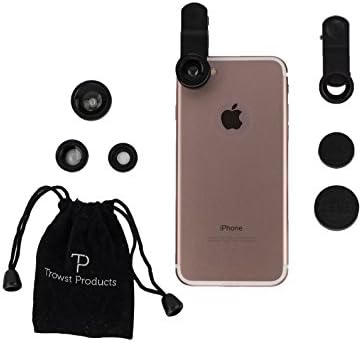 Trowst 3-in-1 Universal Clip Camera Photo Professional Quality Lens Attachment Kit w/ 180 Fish eye, 0.65X Super Wide Angle, and 10X Macro- iPhone 7/6s Plus/6s/6, Samsung, Most Smartphones and Tablets