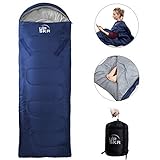 UPSKR Sleeping Bag for Adults & Kids, Compact Lightweight and Waterproof for Warm & Cold Weather, Comfort for 4 Season, Indoor & Outdoor Use Camping/Hiking/Backpacking/Traveling with Compression Sack
