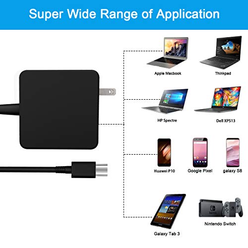 Feirsh 87W USB-C Power Adapter, 90W Type C AC Laptop Charger Cord Replacement for MacBook Pro,HP,Dell,Lenovo and Other USB C Laptops Pads or Phones - Thumbnail 3