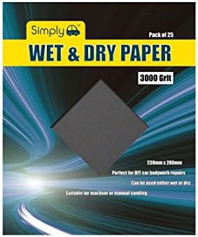 Simply WD3000 Wet & Dry Polishing Paper 3000 Grit, Pack of 25, 230mm x 280mm, Perfect for DIY Car Bodywork Repairs Machine - Image 3