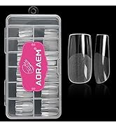 AORAEM Square Nail Tips,120 PCS Artificial Full Cover Nail Tips Soft Clear Gel Tips 12 Sizes Squa...