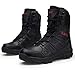 Bitiger Men's Combat Boots with Side Zipper Velcro and Casual Outdoor Mountaineering Trekking Commando Tactical Boots