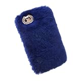 Veatool iphone 6 Case, [Plush Series] and Stylish Rex Rabbit Fur [Cute] for Cover iPhone 6s - Blue